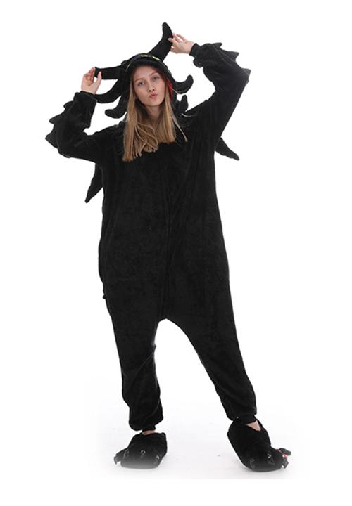 pyjama dragon krokmou noir adulte 
