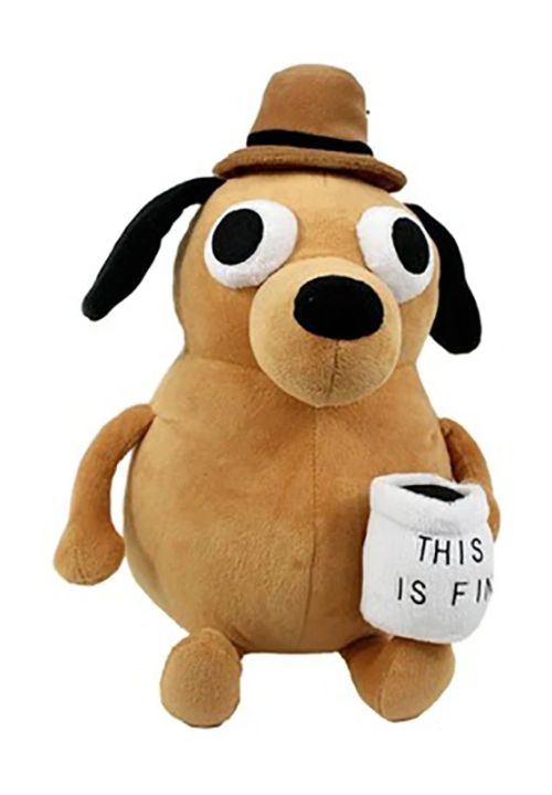 Peluche Chien This Is Fine