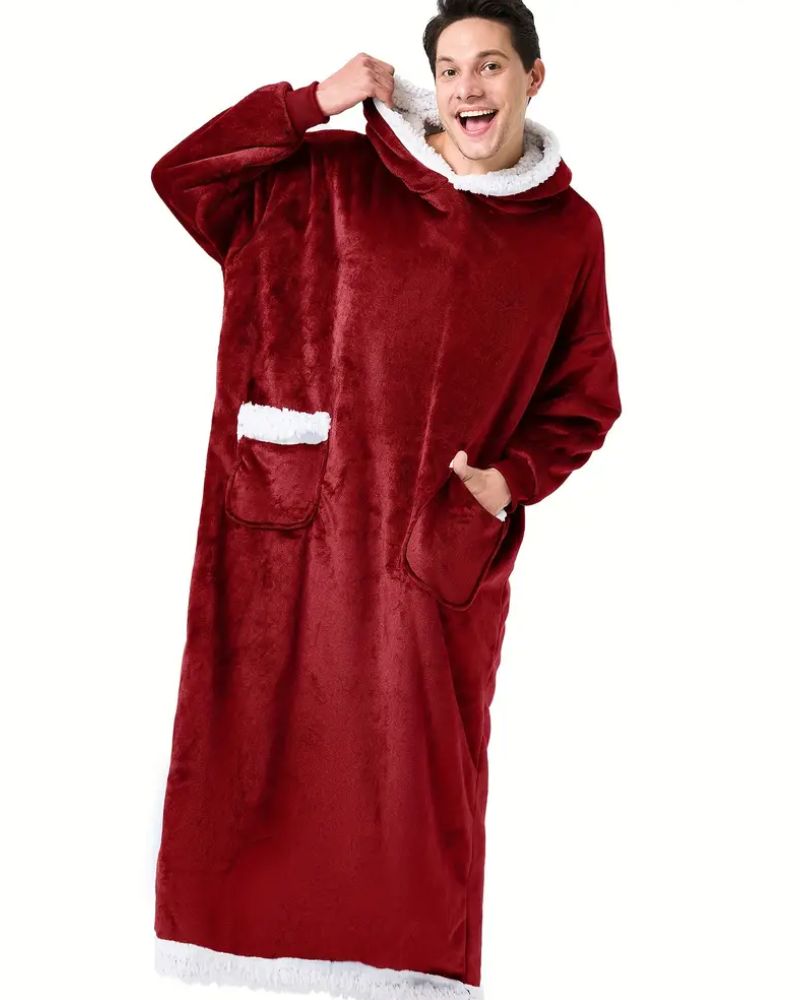 Sweat Plaid Homme Rouge Long