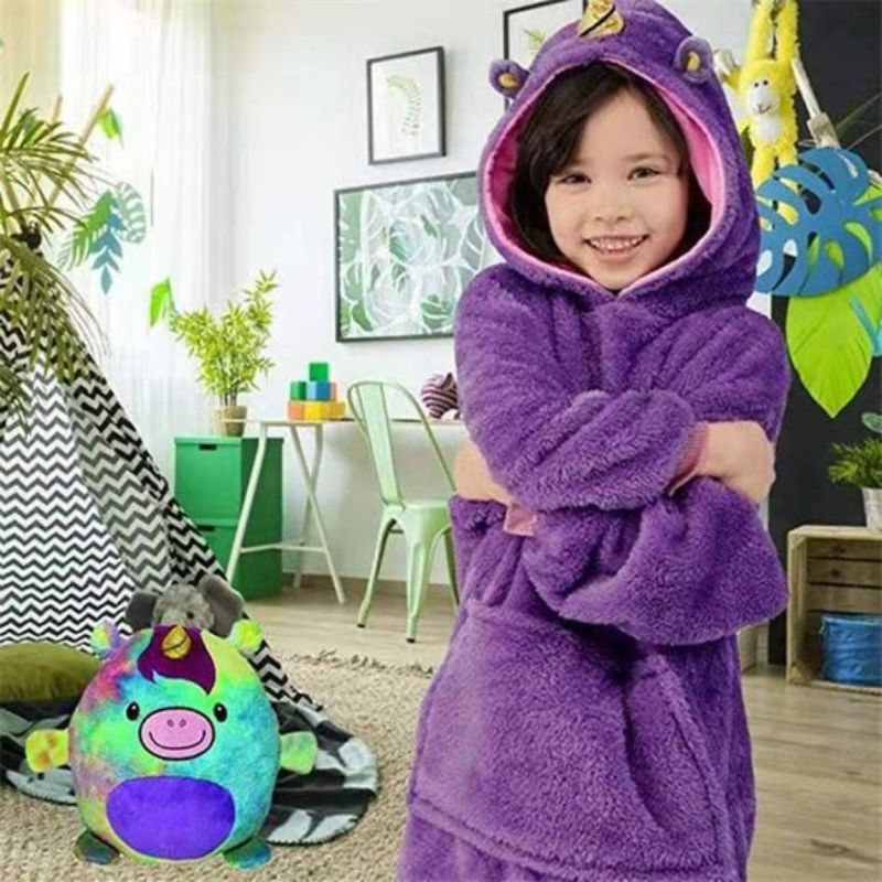 Sweat Plaid Enfant Animal Violet