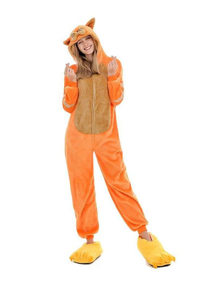 combinaison pyjama chat adulte orange