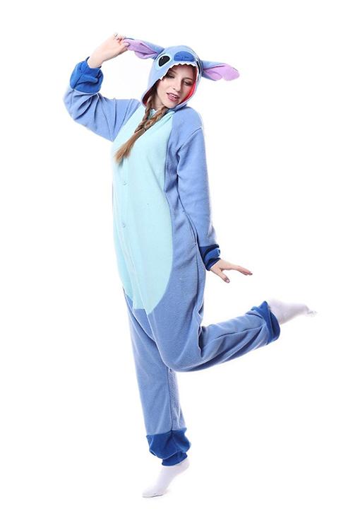 Disney Stitch Pyjama Combinaison Pyjama Femme Stitch Polaire Costume  Deguisement Kigurumi Onesie Homme Femme Cospla…