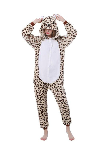 combinaison pyjama léopard femme