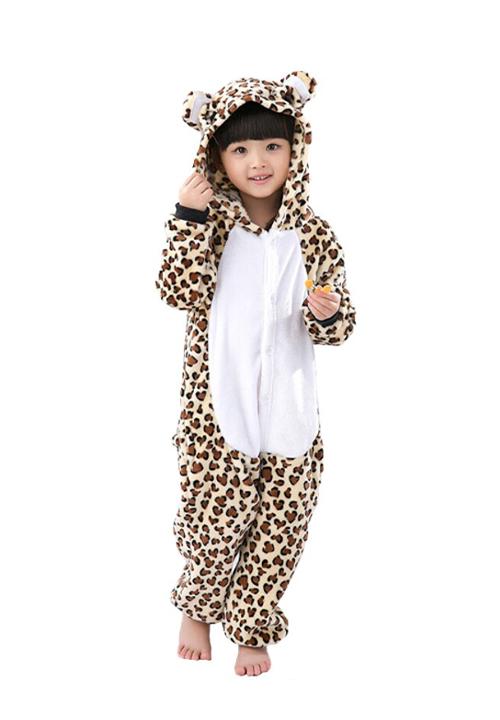 combinaison pyjama léopard fille