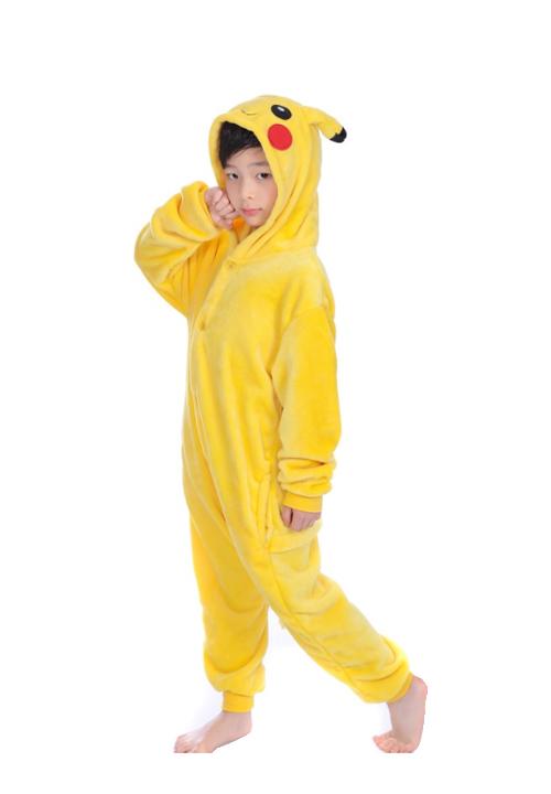 Pyjama Combinaison de Nuit Onesie Pikachu pour Enfants - Jaune - Flanelle