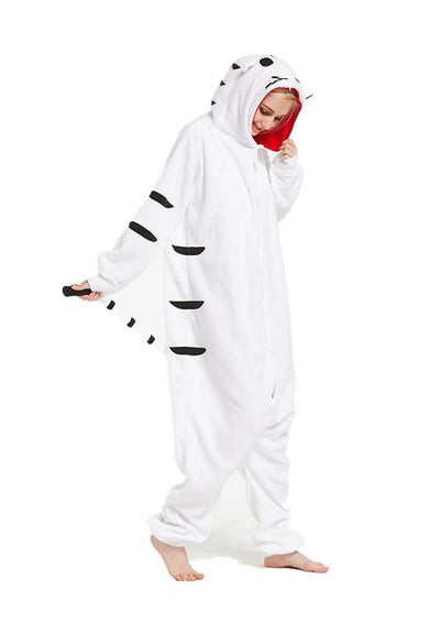 combinaison pyjama tigre blanc