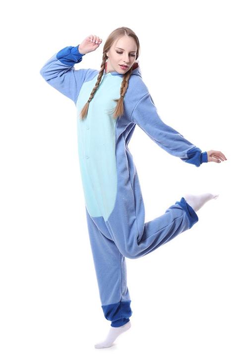 Grenouillère Femme Angel (Stitch Rose) Disney - Pyjama Onesie Polaire, Capuche Avec Oreilles - 10