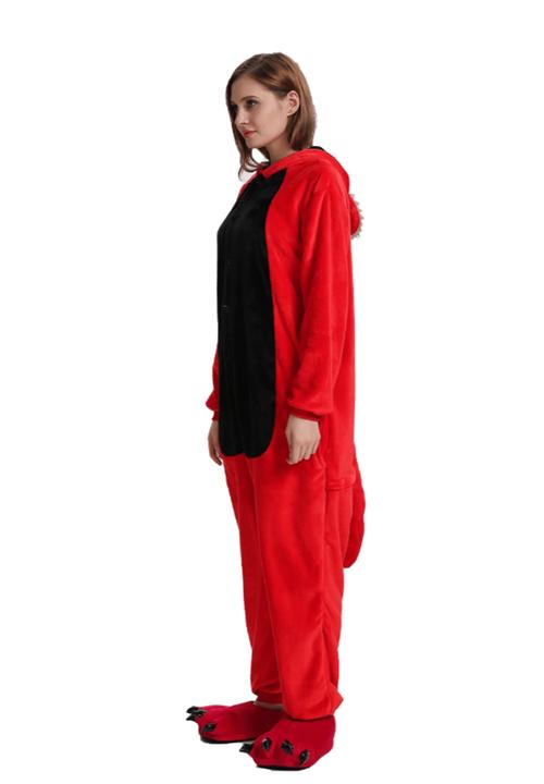 Pyjama Homme Dragon De Feu Rouge Et Bleu | Ensemble Manches Longues | Polyester/élasthanne | Taille S à XXL