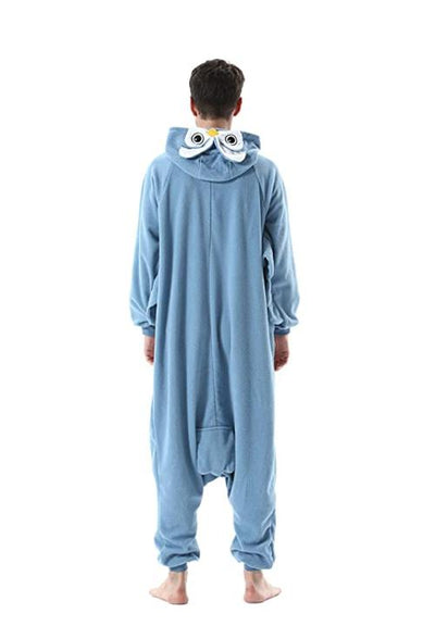 pyjama combinaison chouette bleu