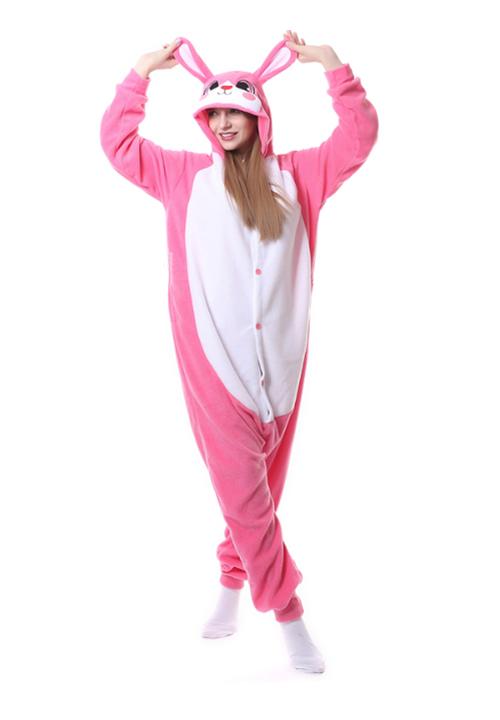 pyjama combinaison lapin rose